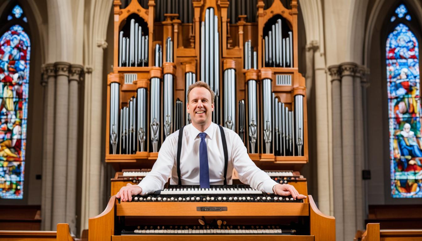 Organiste jouant de l'orgue