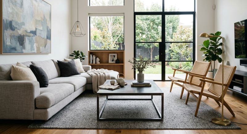 table basse acier salon moderne
