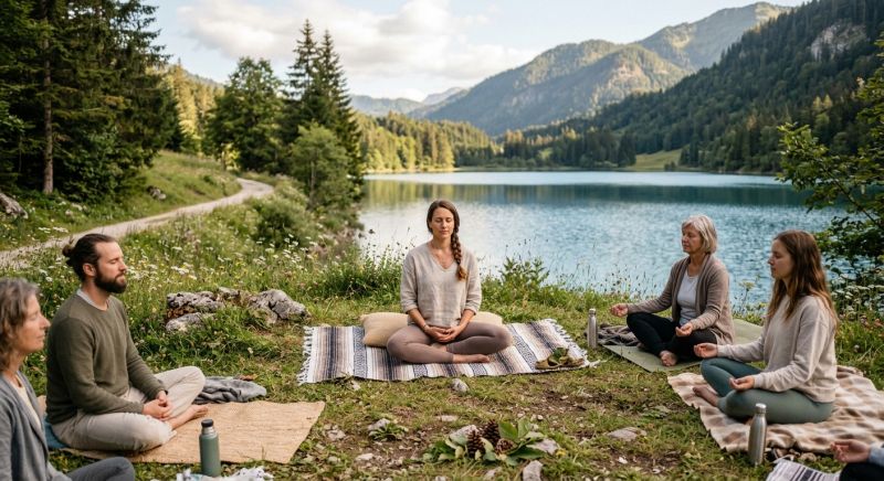 séance de relaxation dans un cadre naturel