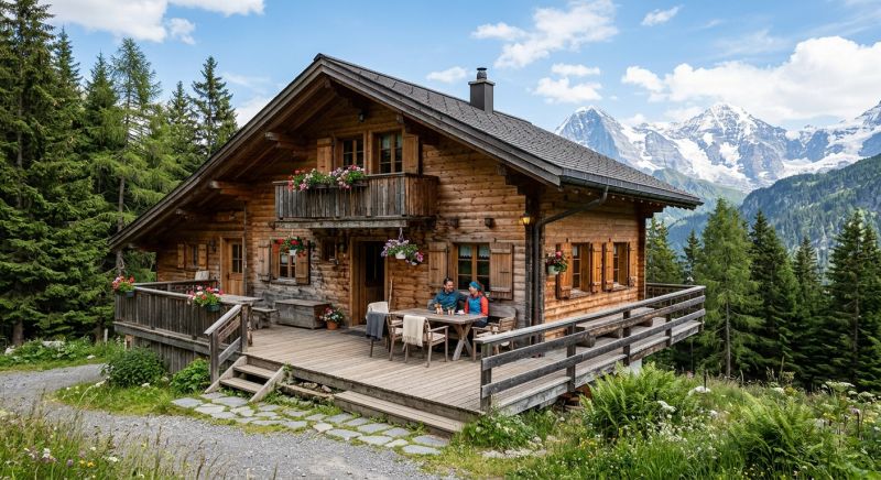 terrasse bois chalet