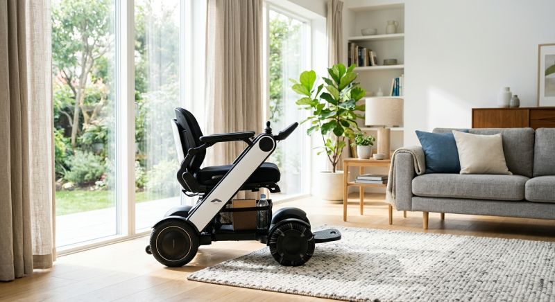 aide technique de mobilité posée dans une chambre lumineuse