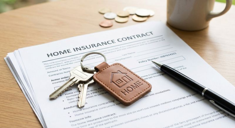 clés et contrat d'assurance immobilière