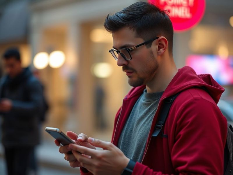 homme qui recoit un sms