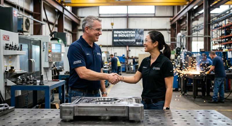 poignée de main entre partenaires industriels B2B