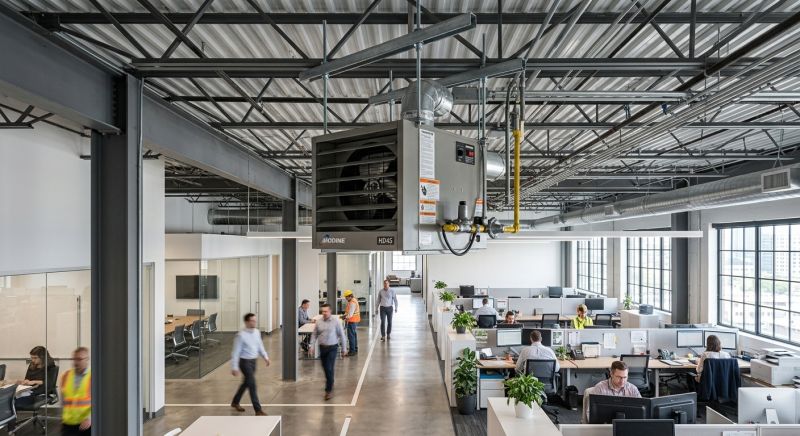 aérotherme suspendu bâtiment professionnel