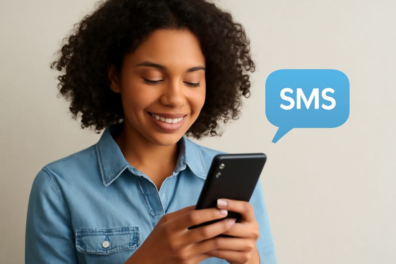 client recevant un sms