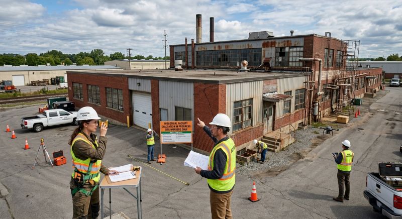 bâtiment industriel en cours d'évaluation