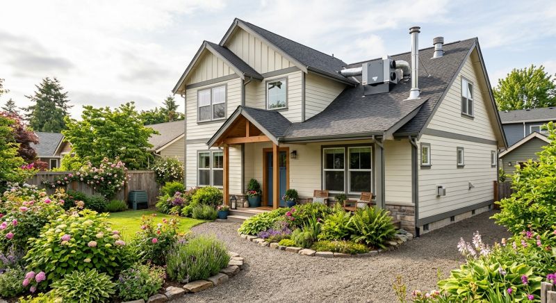 maison avec jardin et système d'aération