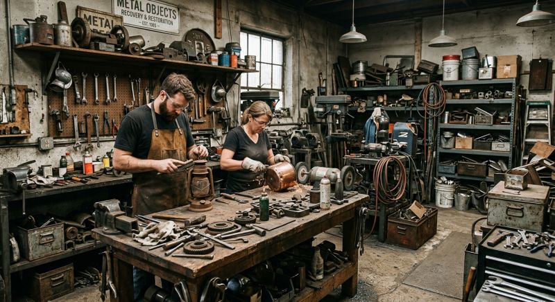 atelier de récupération d'objets métalliques