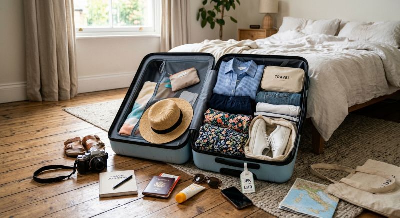valise ouverte pr&eacute;paration vacances